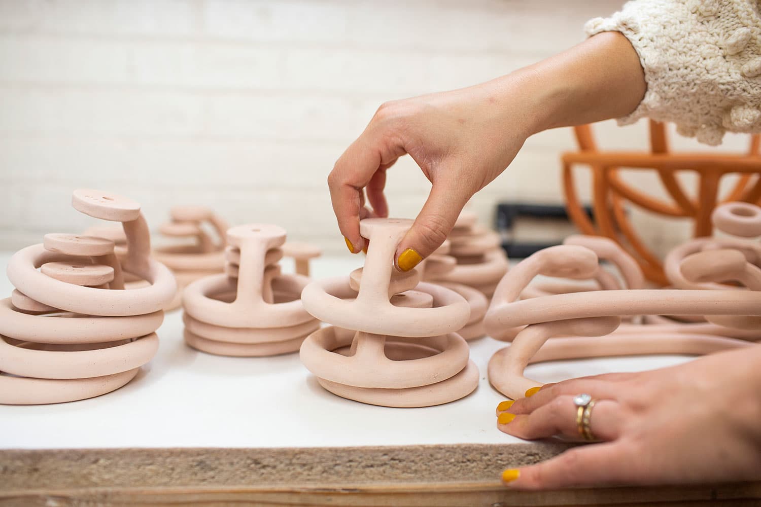 Virginia Sin making clay art